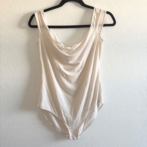 Reformation‎ Jeans Cream Scoop Neck Sleeveless Bodysuit Tank Top Womens XL